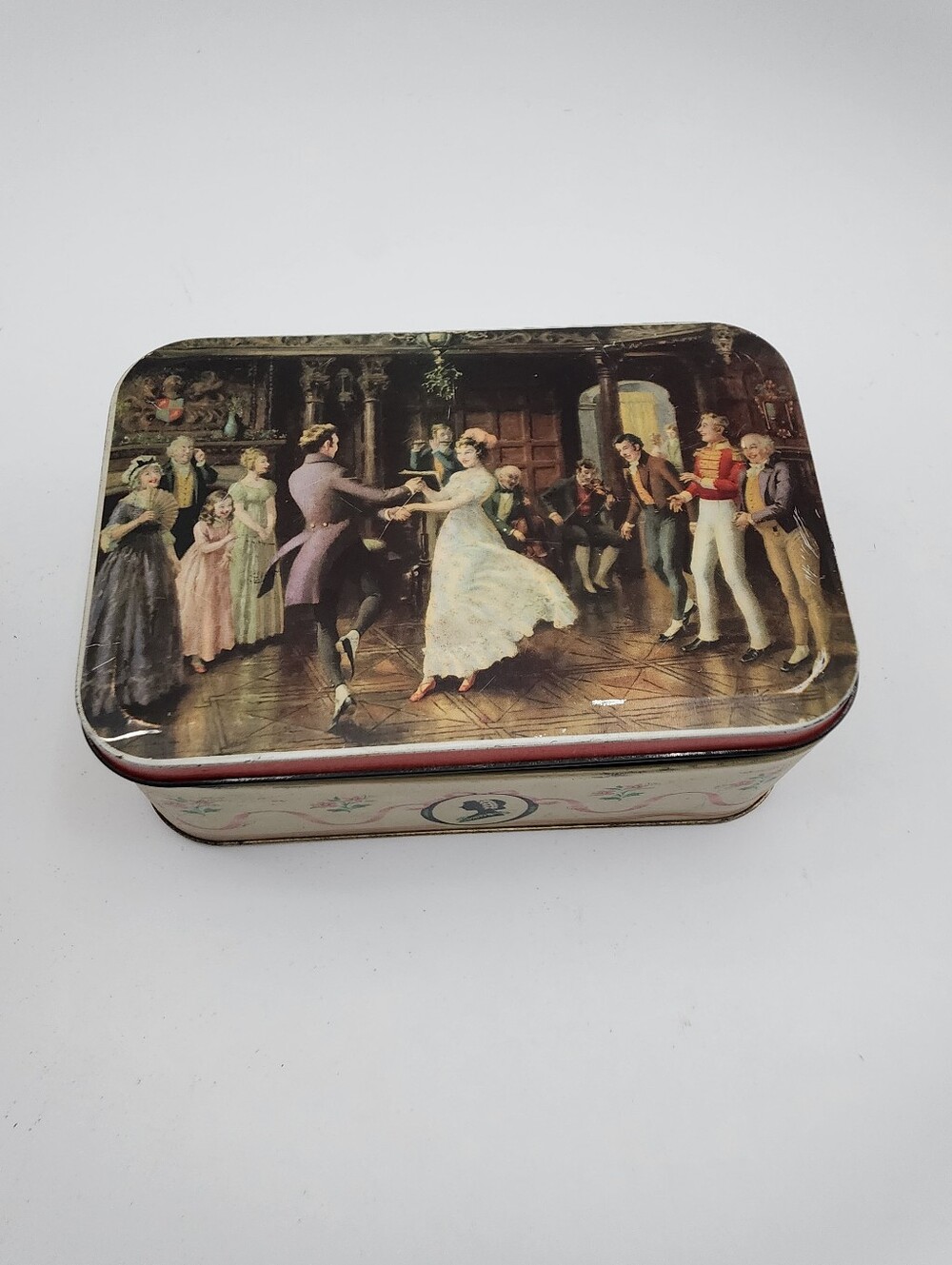 Vintage Thorne's Victorian Dance Party Leeds England Toffee Tin Box